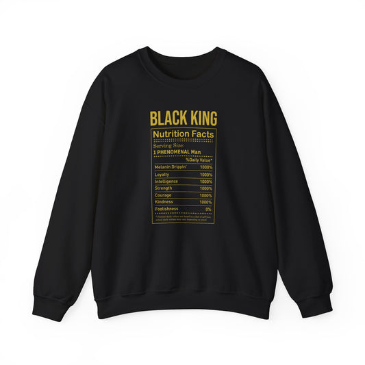 Black King Nutrition Facts - Crewneck Sweatshirt