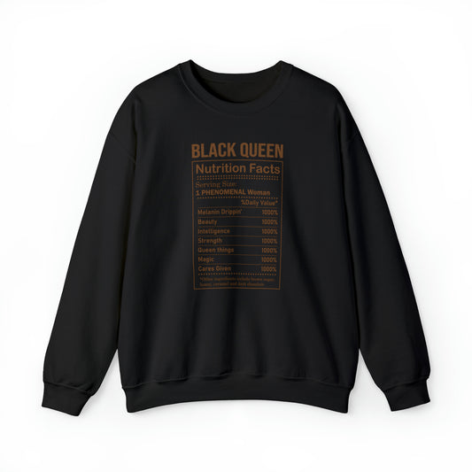 Black Queen Nutrition Facts - Crewneck Sweatshirt