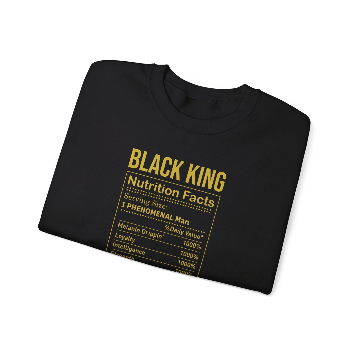 Black King Nutrition Facts - Crewneck Sweatshirt